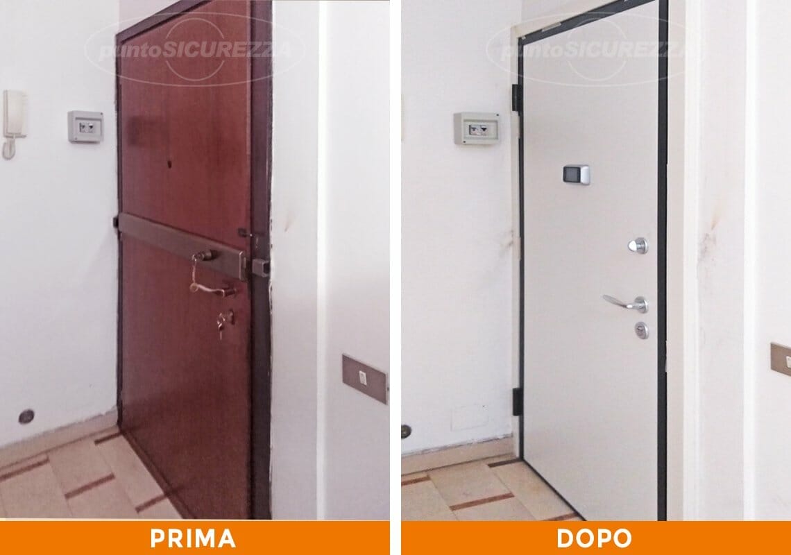 Installazione Porta blindata bicolore a Como