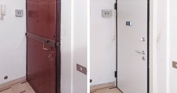 Installazione Porta blindata bicolore a Como
