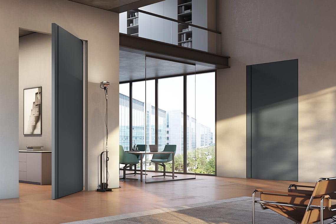 Porta interna rototraslante in legno