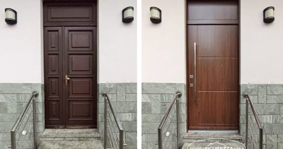 Installazione porta blindata con pannello in PVC a Lissone (MB)